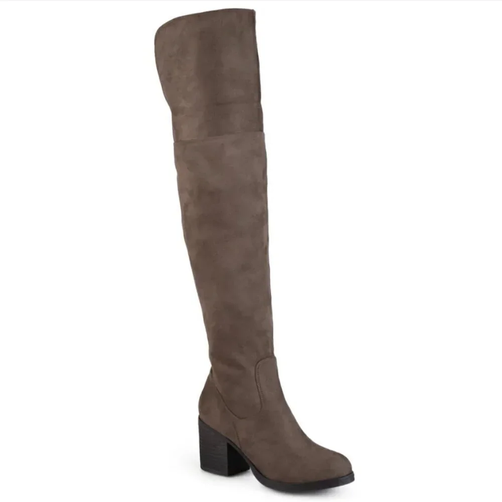 Journee Collection Women's Sana Block Heel Over The Knee Boots